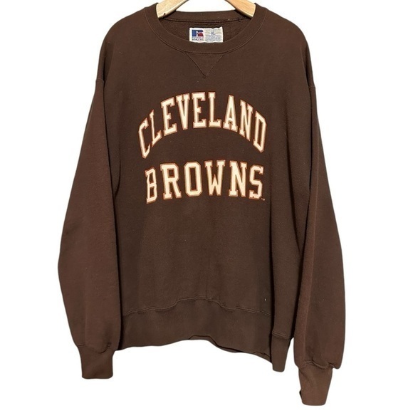 Russell Athletic Vintage Men's Size XL Brown Orange Cleveland Browns Sweatshirt - Picture 1 of 7